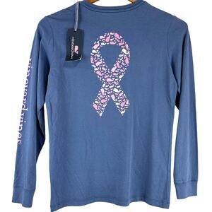Vineyard Vines Girls Size Medium (12-14) Cancer Awareness Long Sleeve Tee NWT